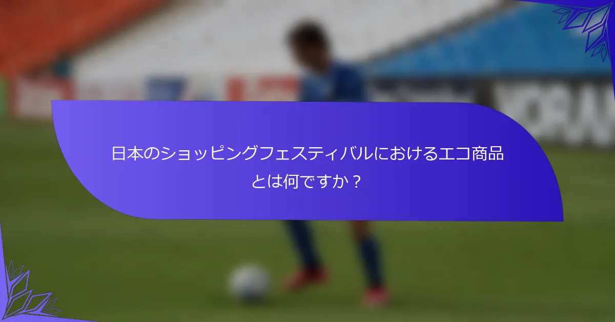 日本のショッピングフェスティバルにおけるエコ商品とは何ですか？