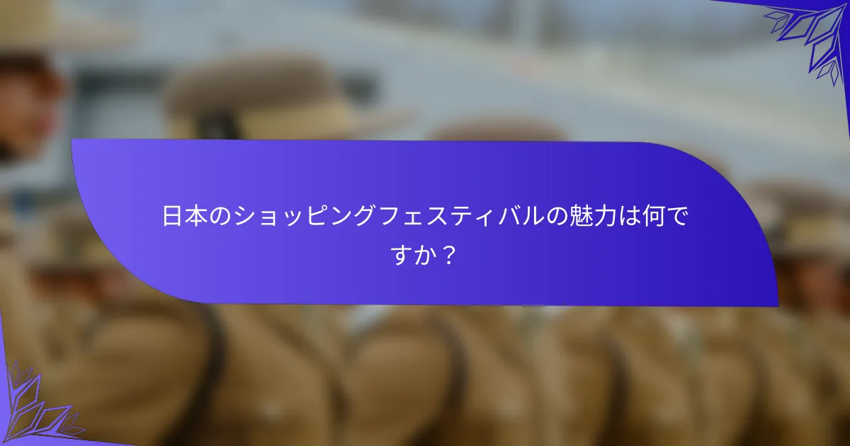 日本のショッピングフェスティバルの魅力は何ですか？
